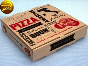 In hộp giấy đựng bánh pizza giá rẻ inthanhmy